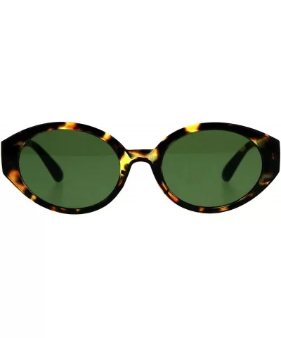 Womens Classic Fashion Sunglasses Oval Plastic Frame UV 400 - Tortoise (Green) - CB18G74KWT6 $15.32 Oval