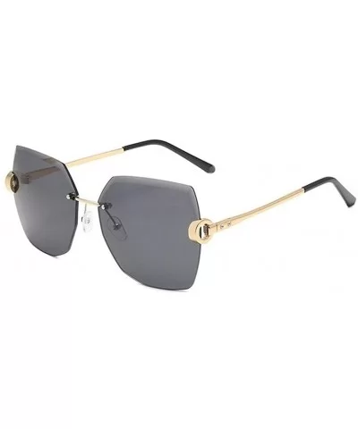 Rimless Trimming Sunglasses for Women and Men Cutting Lens Sunglasses Gradient Lens Shades - Gold Black - C419089ZGSO $12.91 ...