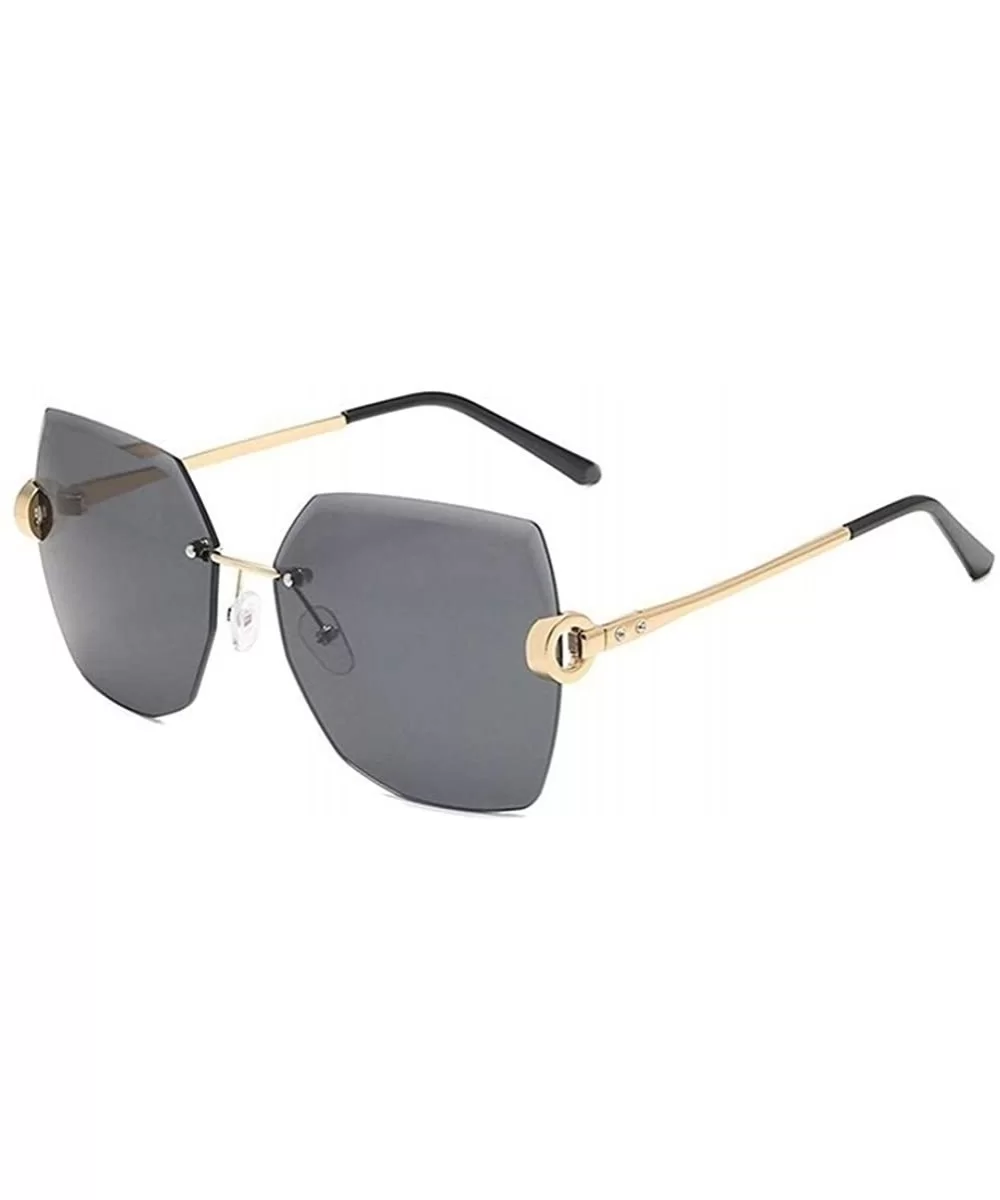 Rimless Trimming Sunglasses for Women and Men Cutting Lens Sunglasses Gradient Lens Shades - Gold Black - C419089ZGSO $12.91 ...