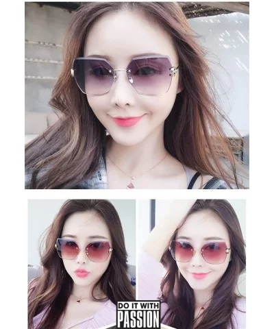 Rimless Trimming Sunglasses for Women and Men Cutting Lens Sunglasses Gradient Lens Shades - Gold Black - C419089ZGSO $12.91 ...