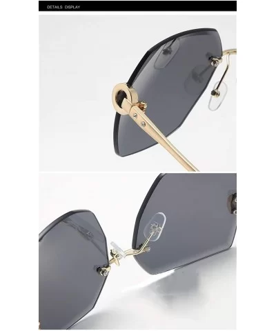 Rimless Trimming Sunglasses for Women and Men Cutting Lens Sunglasses Gradient Lens Shades - Gold Black - C419089ZGSO $12.91 ...