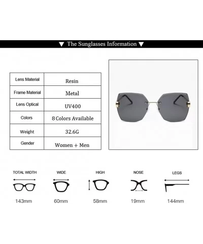 Rimless Trimming Sunglasses for Women and Men Cutting Lens Sunglasses Gradient Lens Shades - Gold Black - C419089ZGSO $12.91 ...