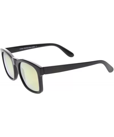 Mod Fashion Oversized Bold Frame Flash Mirror Horn Rimmed Sunglasses 61mm - Black / Pink - CO128PMCGMV $14.12 Wayfarer