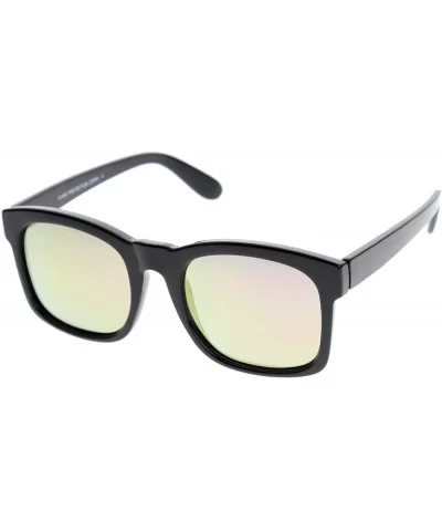 Mod Fashion Oversized Bold Frame Flash Mirror Horn Rimmed Sunglasses 61mm - Black / Pink - CO128PMCGMV $14.12 Wayfarer