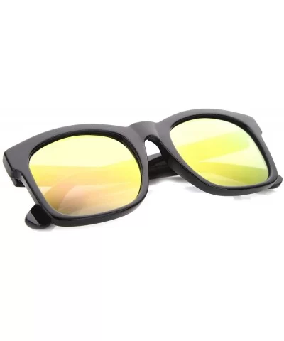 Mod Fashion Oversized Bold Frame Flash Mirror Horn Rimmed Sunglasses 61mm - Black / Pink - CO128PMCGMV $14.12 Wayfarer