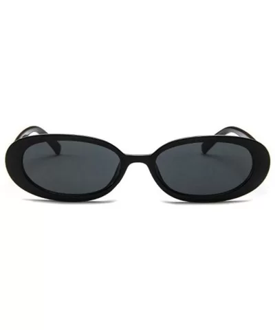 Style Oval Sunglasses Women Vintage Retro Round Frame White Mens Sun Cows Color - Cows Color - C018Y3OSZ82 $11.68 Oval