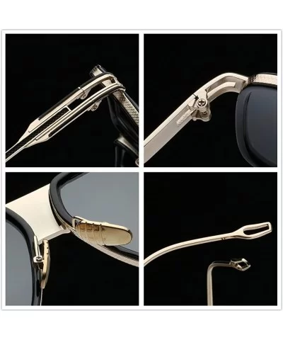 Aviator Sunglasses for Men 100% UV Protection Goggle Alloy Frame with Case - Gold Frame - CB18374SLSS $17.89 Goggle