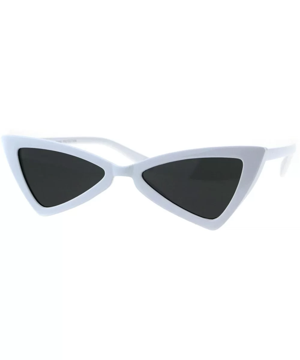 Womens Squared Triangle Cat Eye Bat Goth Sunglasses - White Black - CY18EN9HQWR $12.79 Cat Eye