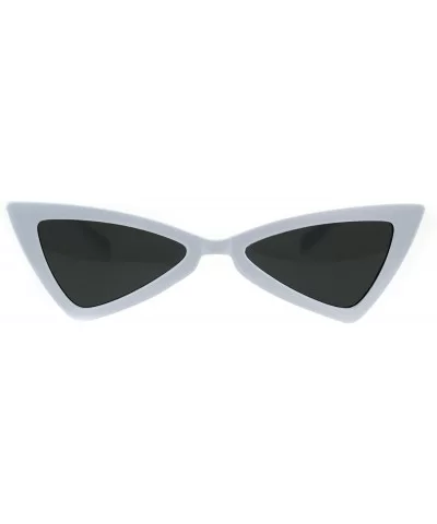 Womens Squared Triangle Cat Eye Bat Goth Sunglasses - White Black - CY18EN9HQWR $12.79 Cat Eye