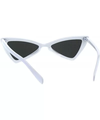 Womens Squared Triangle Cat Eye Bat Goth Sunglasses - White Black - CY18EN9HQWR $12.79 Cat Eye