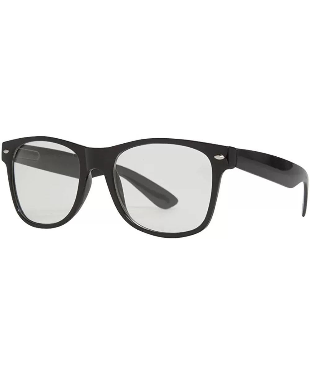 Horn-Rimmed Clear Sunglasses - Black - CW12NROFN7K $11.00 Square