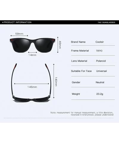 Sunglasses Unisex Polarized UV Protection Fishing and Outdoor Driving Glasses Retro Square Unbreakable Frame - CD18WQXASTN $4...