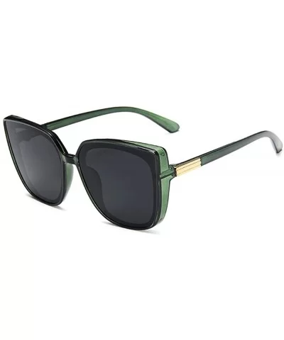 Cat Eye Sunglasses for Women Oversized Irregular Fashion Vintage Design UV400 Protection - Green - CE196CMSC4U $11.15 Cat Eye