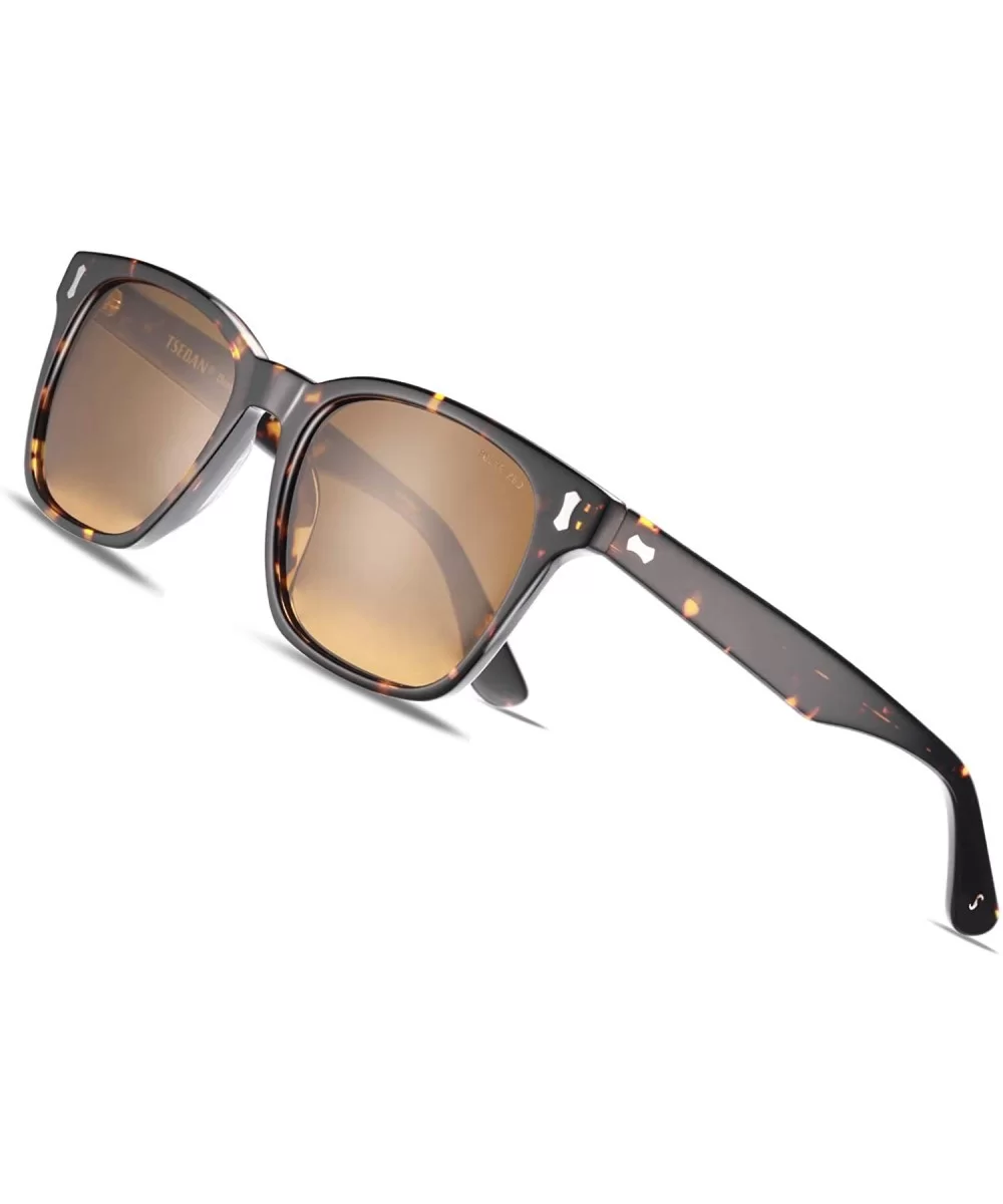 Vintage Polarized Sunglasses Protection - Tortoise Frame / Brown Lens - CA18L0I9IXG $32.53 Square