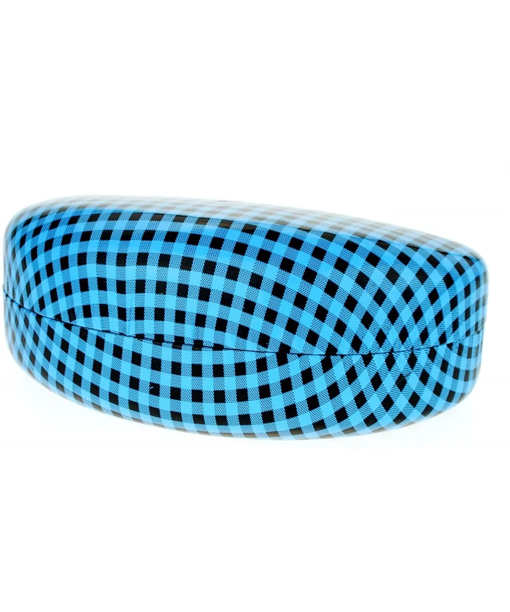 Checker Pattern Hard Case for Sunglasses & Glasses Protective Case - Blue - CX1803NMXNT $16.86 Oval