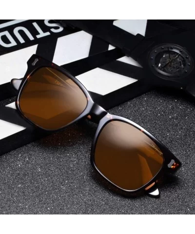 Vintage Polarized Sunglasses Protection - Tortoise Frame / Brown Lens - CA18L0I9IXG $32.53 Square