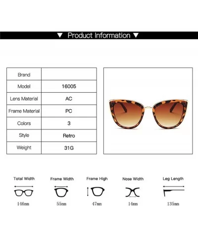 Vintage Cat Eye Sunglasses Women Sexy Clear Leopard Eyewear Metal Frame Sun Glasses Fashion YJHH0167 - CI197Y6KWI5 $45.18 Cat...