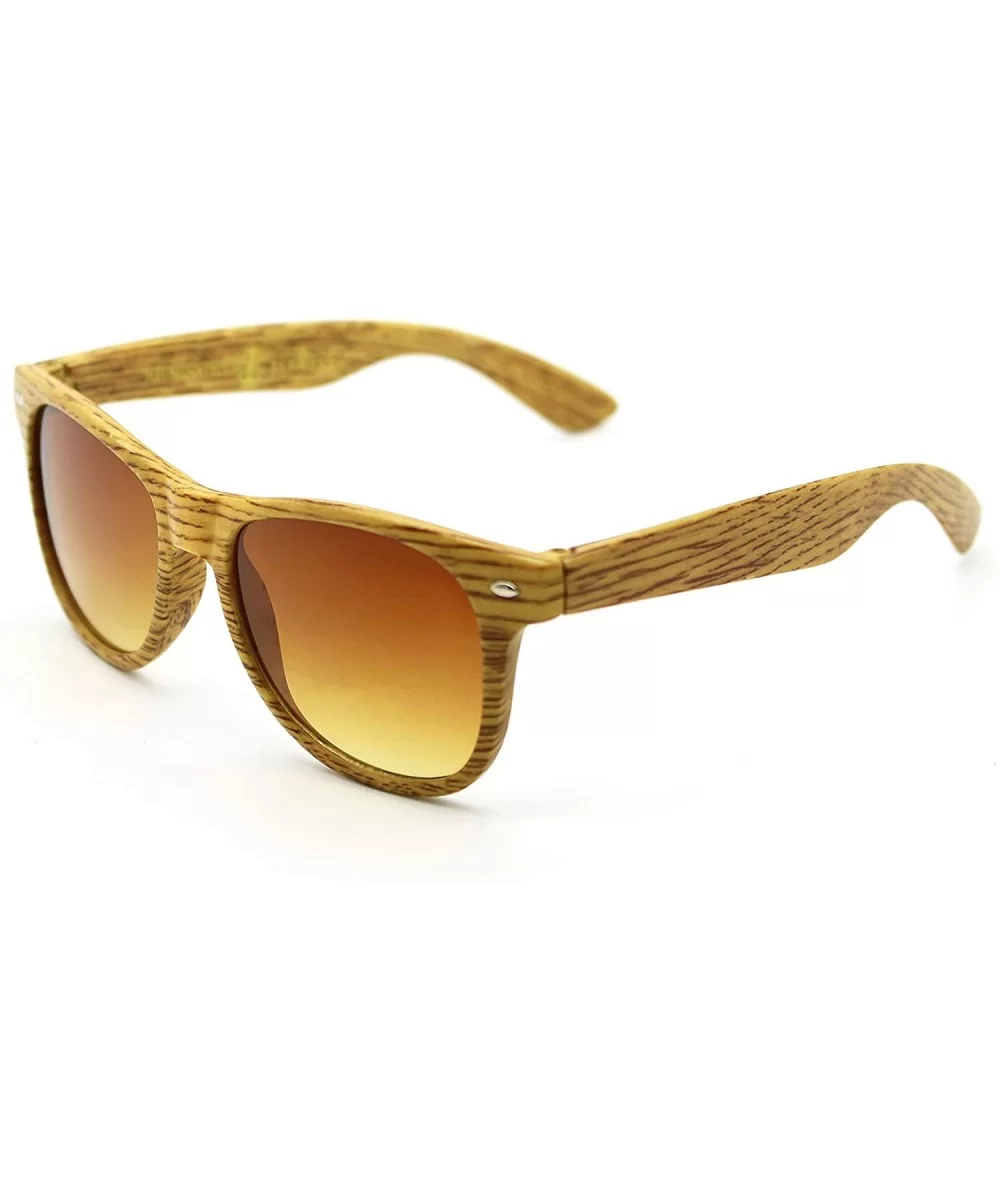 Faux Wood"Wanderer" Land & Seafaring Shades with Soul - Cinnamon Caramello - CS18LIXL6KZ $19.06 Wayfarer