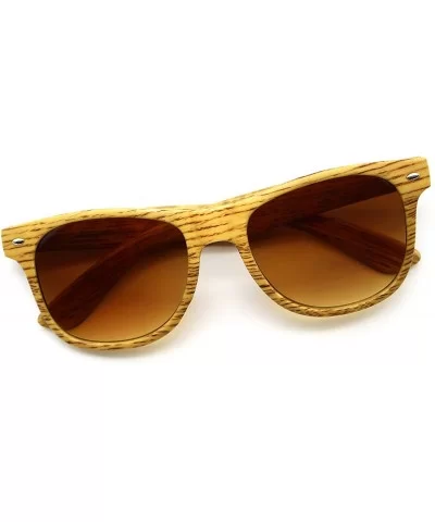 Faux Wood"Wanderer" Land & Seafaring Shades with Soul - Cinnamon Caramello - CS18LIXL6KZ $19.06 Wayfarer