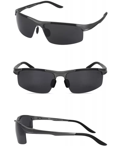 Men Sports Style Polarized Sunglasses Outdoor Driver Goggle Sunglasses - Black - CW180ES0YW8 $36.90 Sport