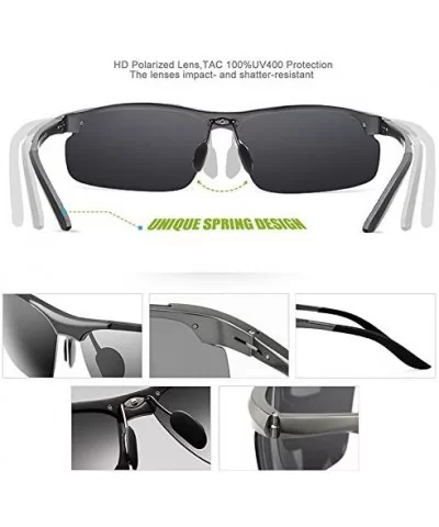 Men Sports Style Polarized Sunglasses Outdoor Driver Goggle Sunglasses - Black - CW180ES0YW8 $36.90 Sport