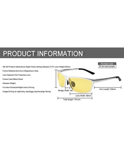 Anti Glare Night-vision Glasses For Headlight Polarized Driving Glasses 2179 - Silver /Yellow - CE18EZO4NST $28.95 Wrap