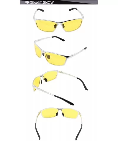 Anti Glare Night-vision Glasses For Headlight Polarized Driving Glasses 2179 - Silver /Yellow - CE18EZO4NST $28.95 Wrap