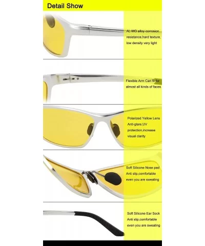 Anti Glare Night-vision Glasses For Headlight Polarized Driving Glasses 2179 - Silver /Yellow - CE18EZO4NST $28.95 Wrap