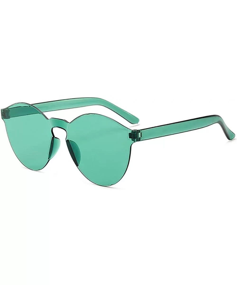 Unisex Fashion Candy Colors Round Frame UV Protection Outdoor Sunglasses Sunglasses - Light Green - CA190LD2MY3 $24.17 Round