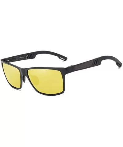 Genuine adjustable sunglasses rectangular men polarized UV400 Ultra light Al-Mg - Night Vision - CW18ZSUDW95 $48.83 Aviator