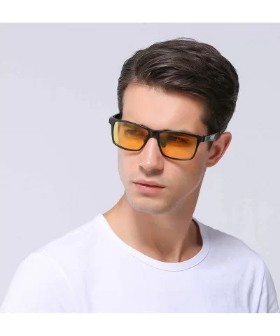 Genuine adjustable sunglasses rectangular men polarized UV400 Ultra light Al-Mg - Night Vision - CW18ZSUDW95 $48.83 Aviator