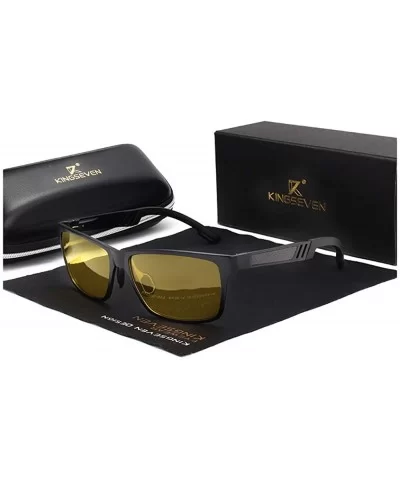 Genuine adjustable sunglasses rectangular men polarized UV400 Ultra light Al-Mg - Night Vision - CW18ZSUDW95 $48.83 Aviator