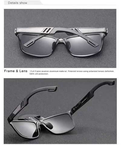 Genuine adjustable sunglasses rectangular men polarized UV400 Ultra light Al-Mg - Night Vision - CW18ZSUDW95 $48.83 Aviator