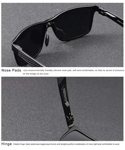 Genuine adjustable sunglasses rectangular men polarized UV400 Ultra light Al-Mg - Night Vision - CW18ZSUDW95 $48.83 Aviator