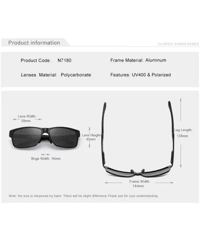 Genuine adjustable sunglasses rectangular men polarized UV400 Ultra light Al-Mg - Night Vision - CW18ZSUDW95 $48.83 Aviator