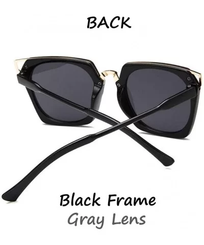 Fashion Sunglasses for women Black Frame with Cat Eyes Metal decors - Gray - C718OADQ9OK $13.85 Cat Eye