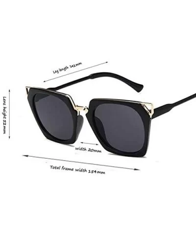 Fashion Sunglasses for women Black Frame with Cat Eyes Metal decors - Gray - C718OADQ9OK $13.85 Cat Eye