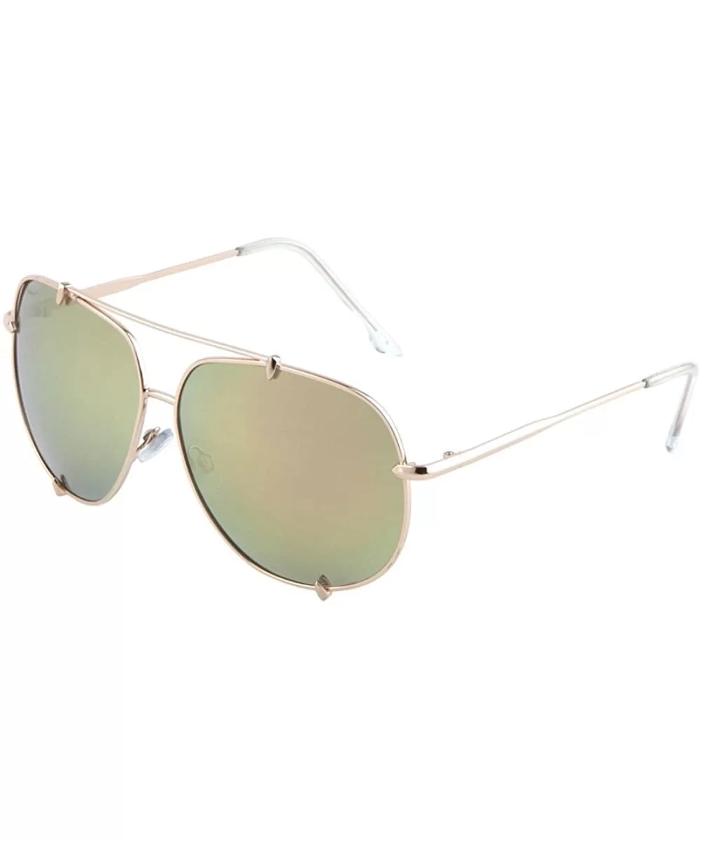 Large Rimless Aviator Sunglasses Mirror Lens Runway Fashion Mens Womens Eyewear - Mj1523-gold/Rose Gold - CE182EWZ9K4 $11.63 ...