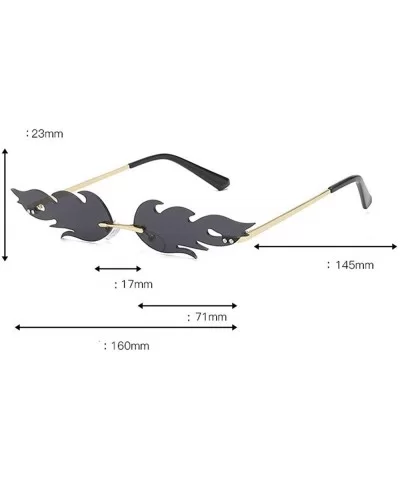 Fashion Sunglasses Rimless Irregular Trending - Red - CT18THQ69XH $17.94 Rimless