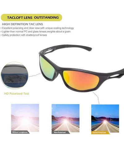 Polarized Sports Cycling Sunglasses 64MM Athletic Sunglasses for Women Men TL6003 - Bright Black Frame/Red Lens - C0188R0GNQ3...