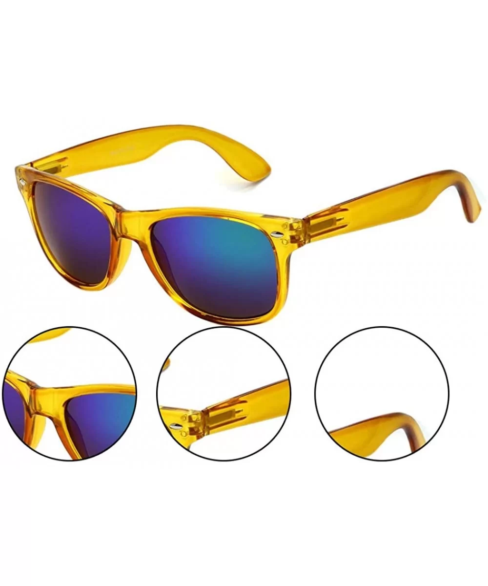 Modern Horn Rimmed Color Play Sunglasses - Yellow - CL12NT5DAWZ $13.38 Wayfarer