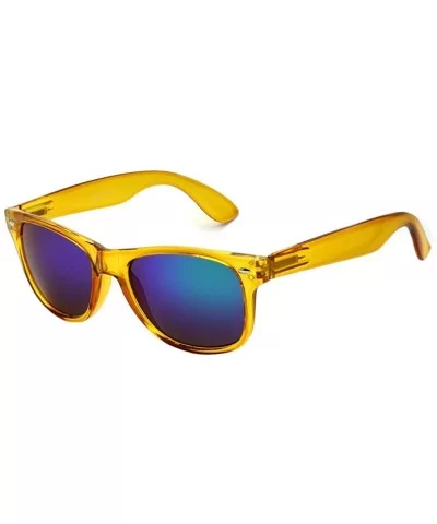 Modern Horn Rimmed Color Play Sunglasses - Yellow - CL12NT5DAWZ $13.38 Wayfarer