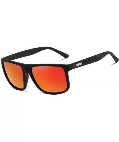 Men's Driving Polarized Sunglasses for Fishing Oval Alloy Frame UV400 - Red - CA18XQG9YWU $22.02 Sport