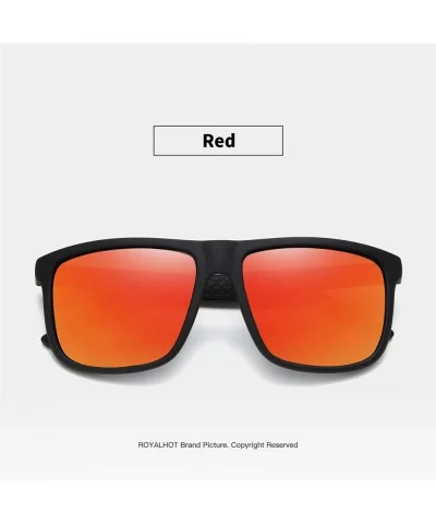 Men's Driving Polarized Sunglasses for Fishing Oval Alloy Frame UV400 - Red - CA18XQG9YWU $22.02 Sport