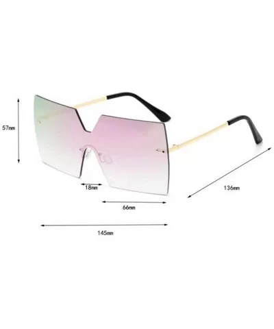 Frameless Siamese Sunglasses- Women's Oversized Frame Goggles- Box Sunglasses - C - CE18SGIL3OE $65.67 Goggle