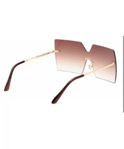 Frameless Siamese Sunglasses- Women's Oversized Frame Goggles- Box Sunglasses - C - CE18SGIL3OE $65.67 Goggle