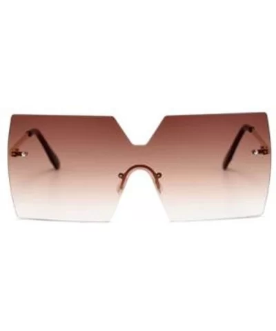 Frameless Siamese Sunglasses- Women's Oversized Frame Goggles- Box Sunglasses - C - CE18SGIL3OE $65.67 Goggle