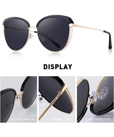 DESIGN Women Fashion Cat Eye Polarized Sunglasses Vintage Retro C01 Black - C04 Purple - CS18XE0SHKU $22.31 Aviator