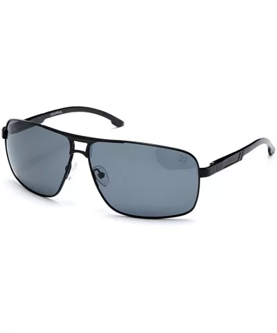 Unisex Premium Brushed Aluminum Aviator Polarized Lenses - Black - CH11WYXS9LP $39.86 Aviator