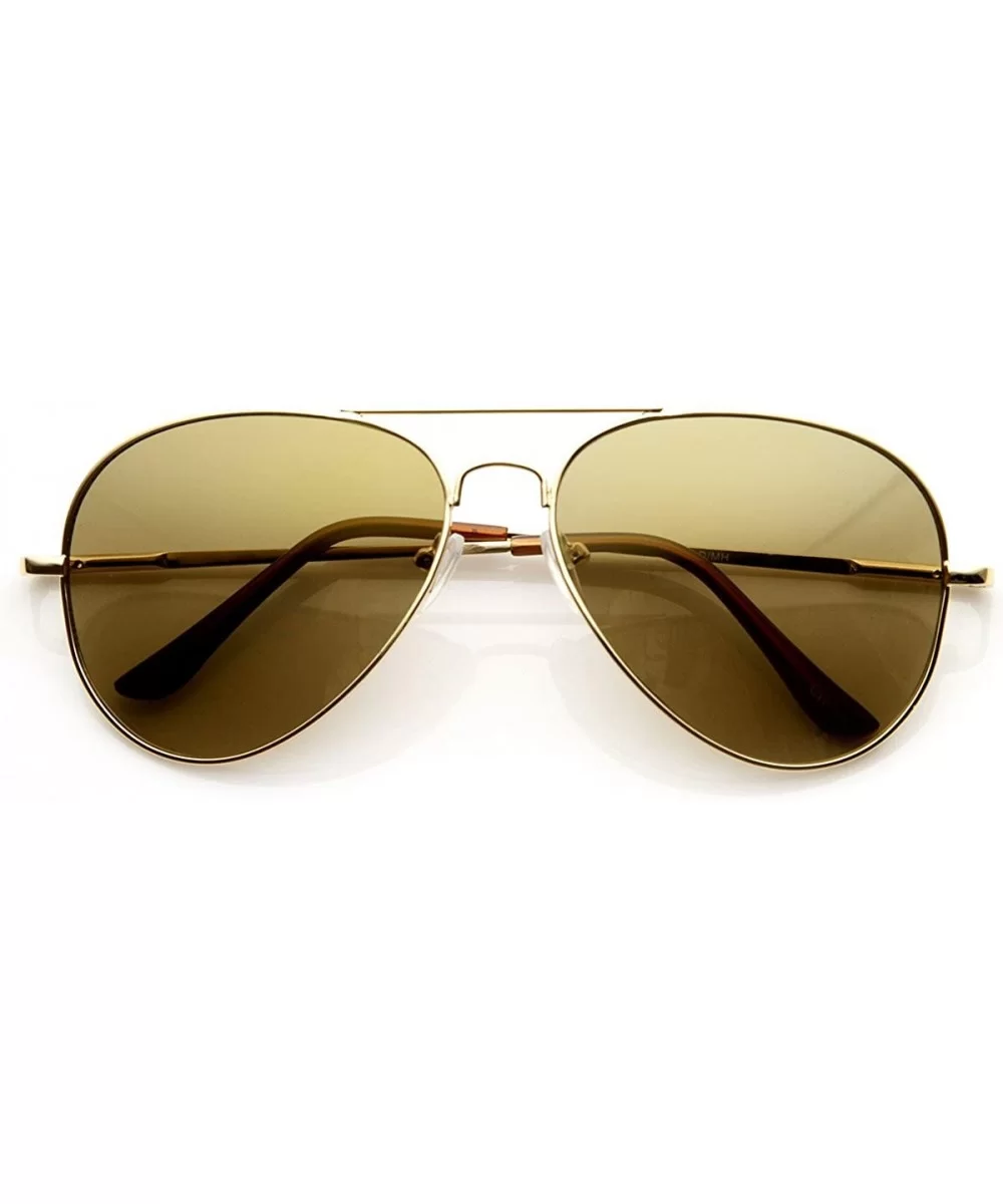 Classic Metal Aviator Sunglasses w/Spring Temples (Gold Mirror) - CH110A7JUPP $12.43 Aviator